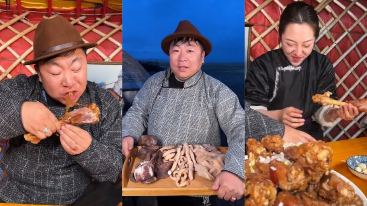 Бату готовит монгольскую еду, включая тушеные бараньи голени и острые бараньи потроха!