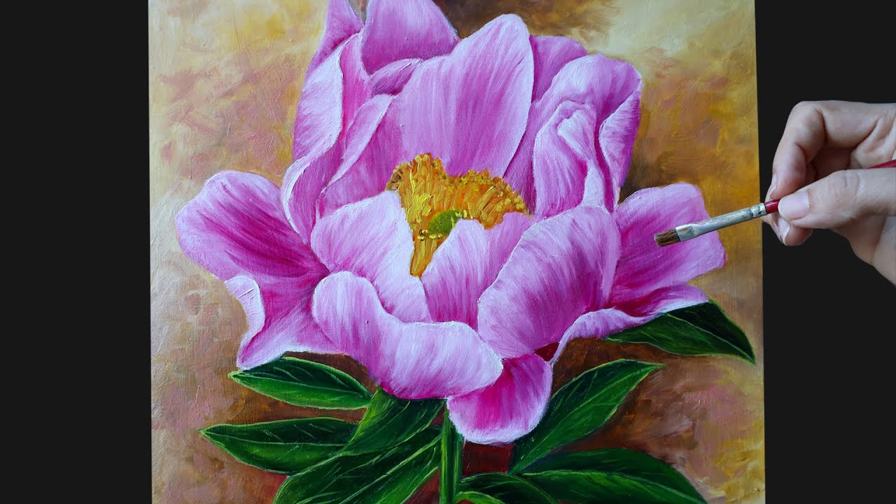 🌸 A vibrant Pink Peony - Oil Painting 🎨 - YouTube