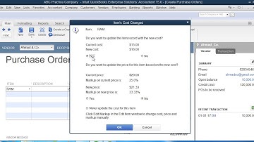 16. Creating Purchase Order in QuickBooks