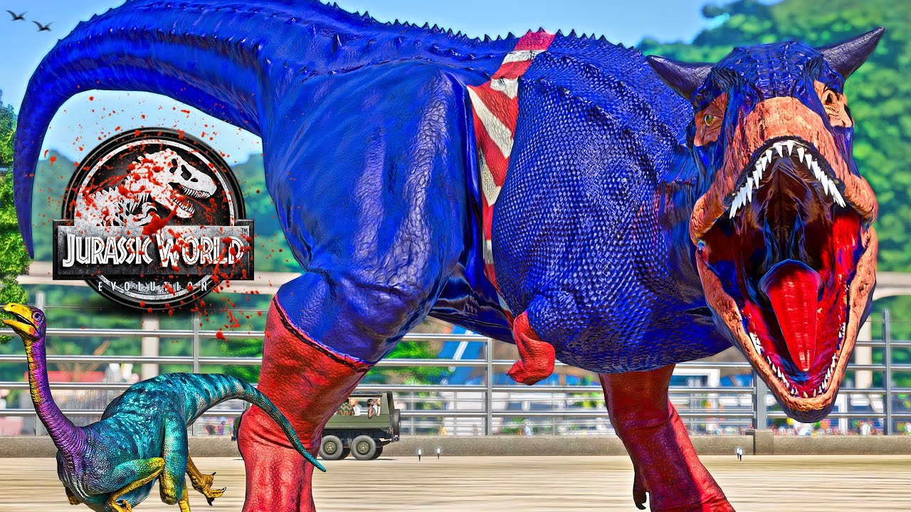 Who Will Prevail Captain America Carnotaurus vs. Spiderman, The Flash, Iron Man, and Wolverine!