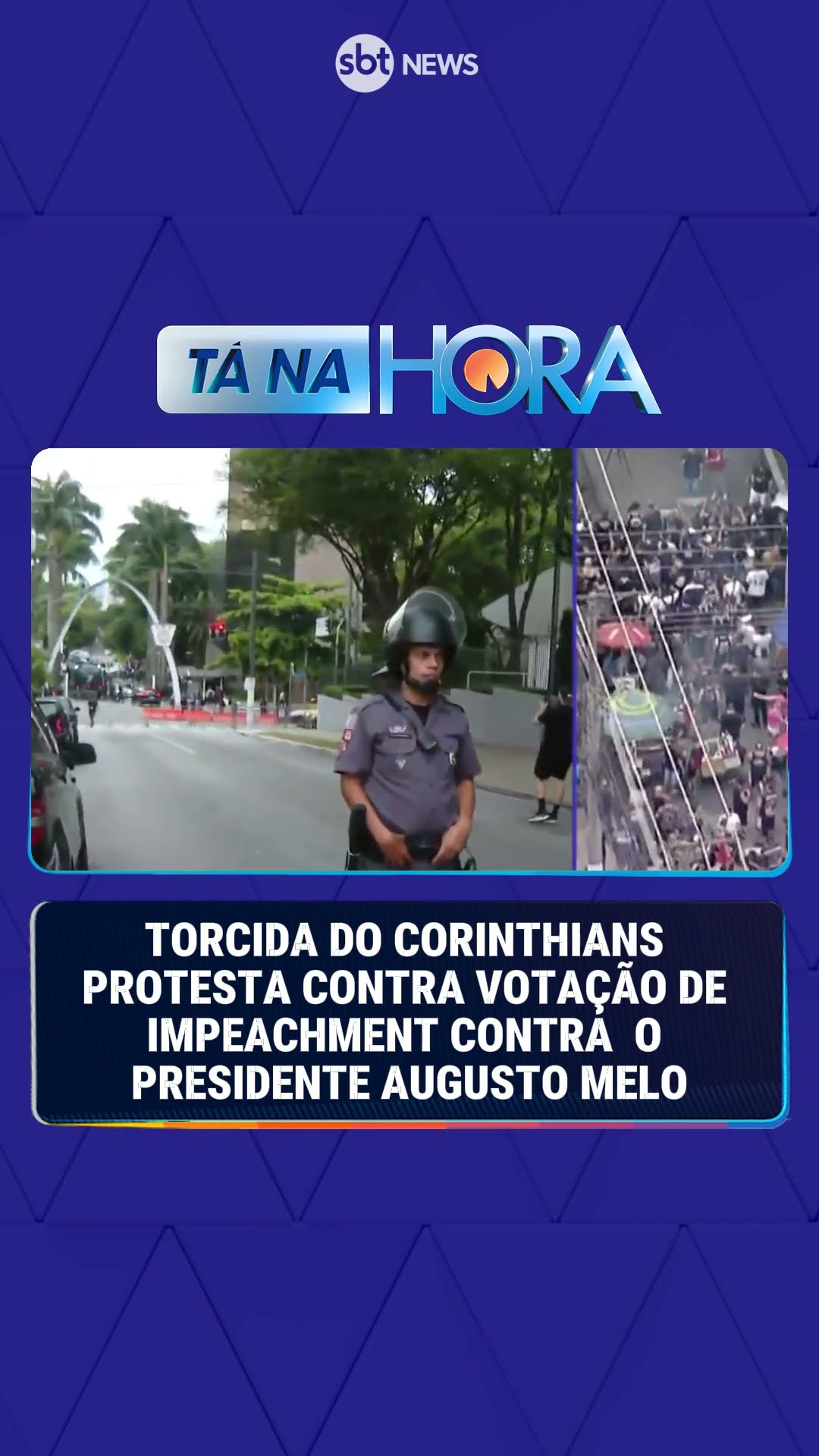 Torcida organizada do Corinthians protesta contra votação de impeachment do presidente Augusto Melo