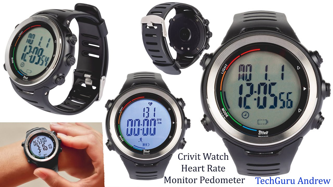 Crivit Watch Heart Rate Monitor Pedometer REVIEW - YouTube