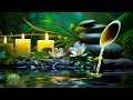Bamboo water fountain and healing piano music  relaxing music sleep music spa music meditation