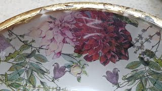How to do reverse decoupage on glass bowl or plate. Decoupage on glass plate.