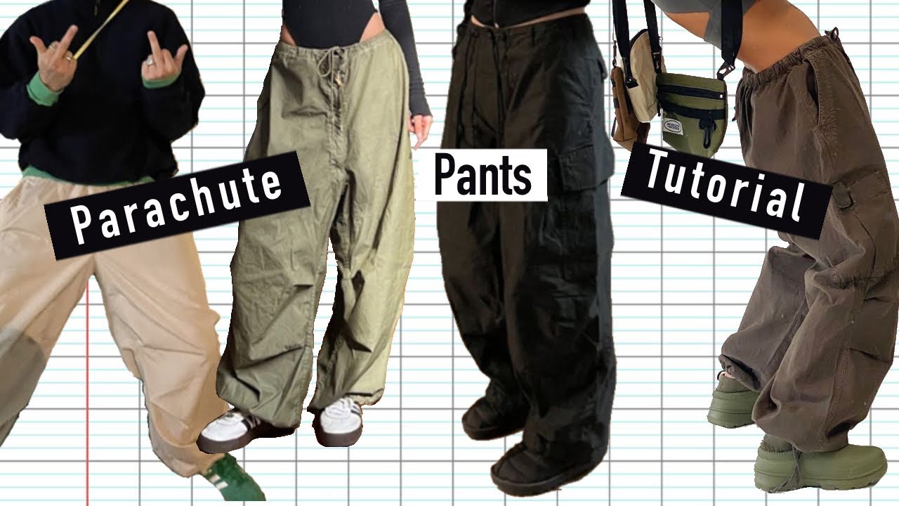 Wide Leg Stitching Cargo Pants