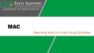 Mac: Record Audio with Quicktime