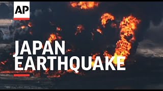 Ap Aerials From Sendai Showing Fires, Damage From Town Near Epicentre