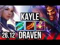 KAYLE vs DRAVEN (TOP) | Good KDA: 12/2/18, 54K damage | KR Master | 26.12