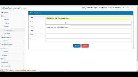 Control Terms and Conditions printed on Invoices in GST Software BharatBills
