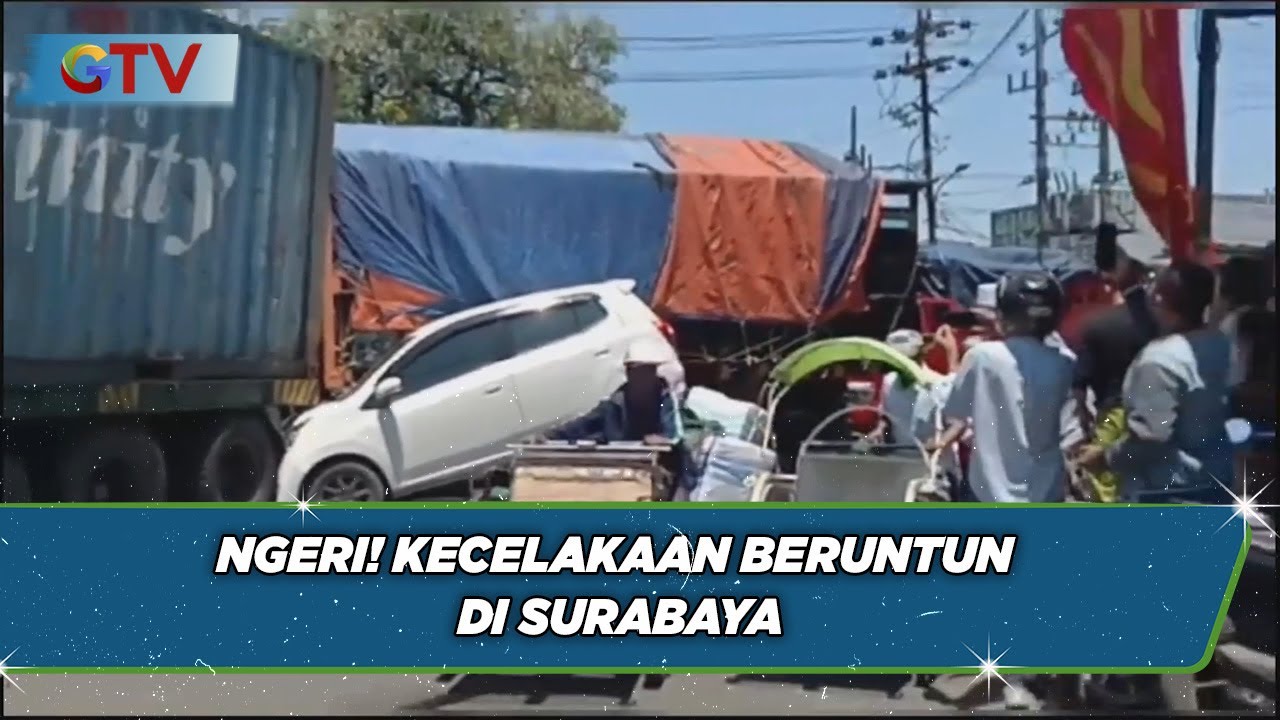 Tak Kuat Menanjak, Truk Kontainer Tabrak Sejumlah Kendaraan di Surabaya - BIS 12/09
