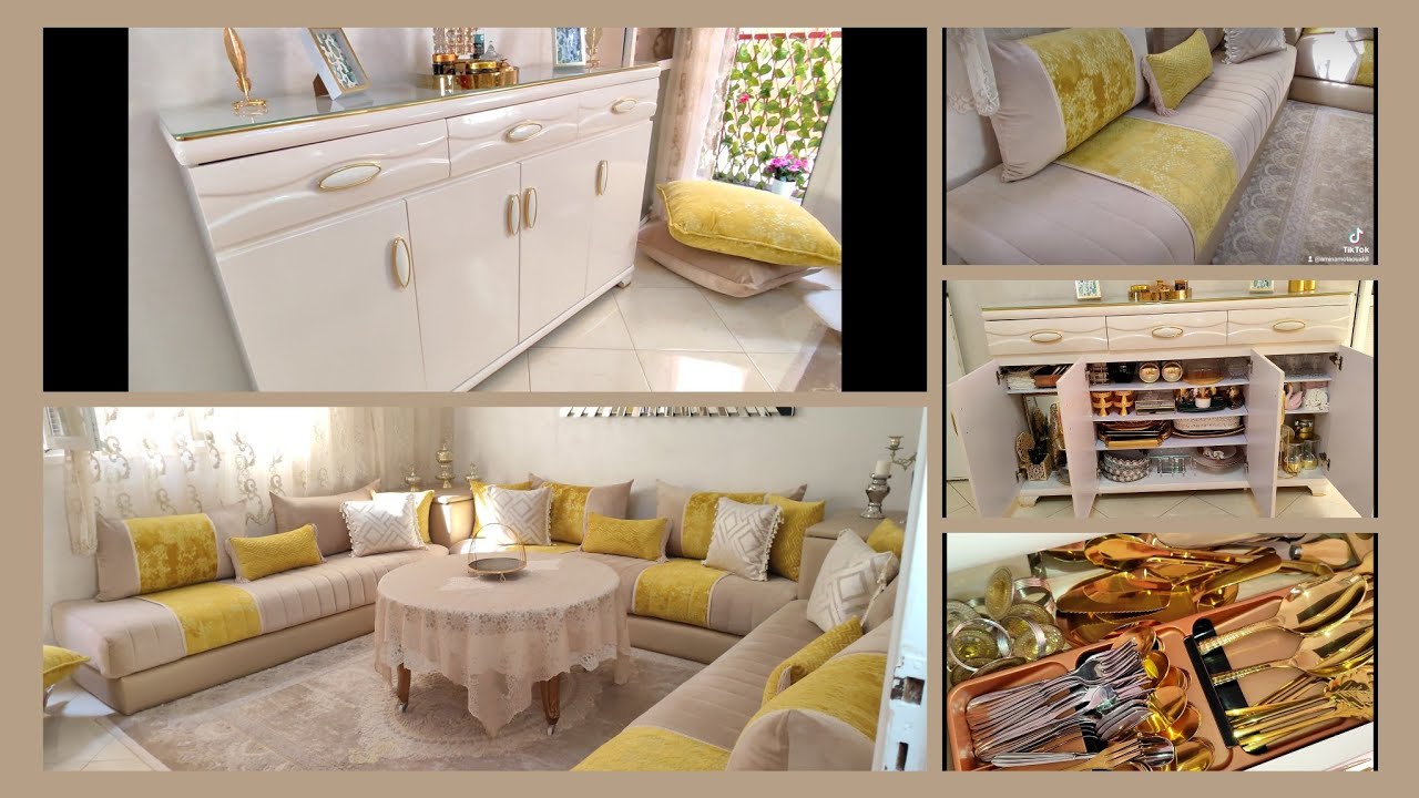 ترتيب وتنظيم 💪 خزانة او بلاكار اواني الضيوف ♥️جولة في الصالون والاجابة على أسئلتكم