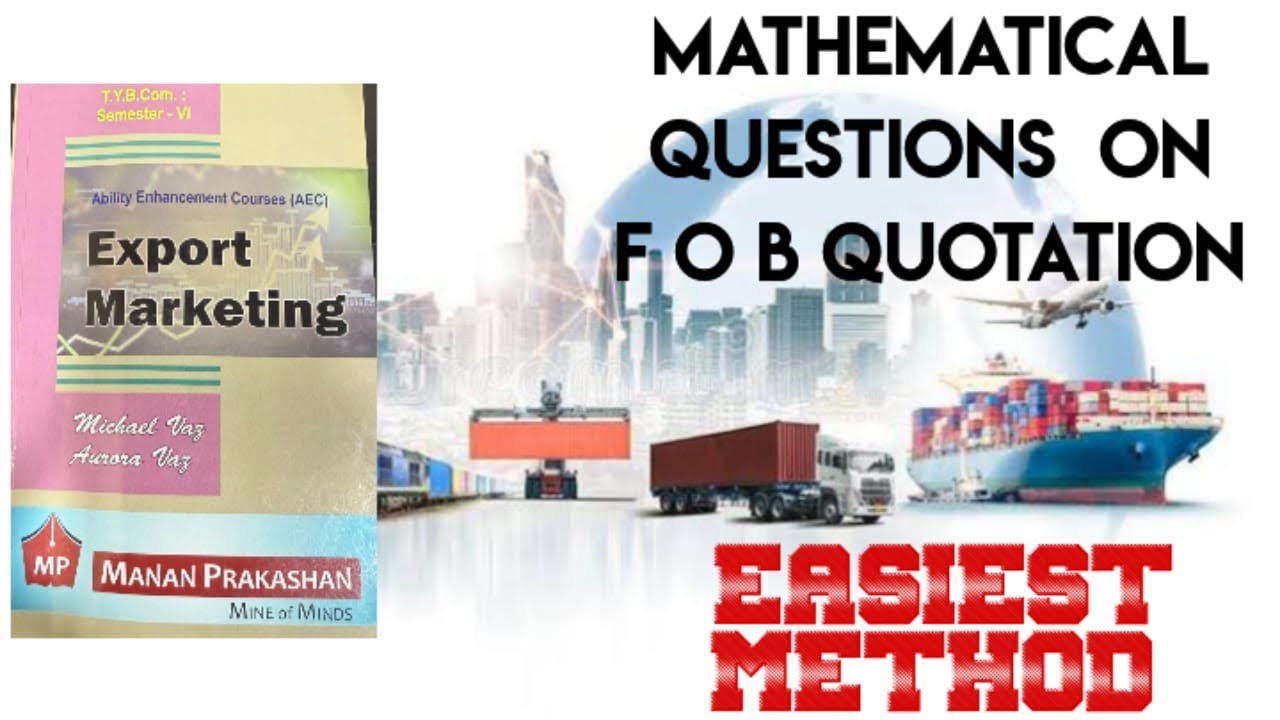 Export Marketing || Sums || FOB Calculations - YouTube