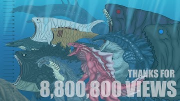 MONSTERS  PANDY SIZE COMPARISON 12 | Bloop, Axolotlzilla, Whale sharkzilla, Helicoprionzilla