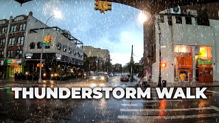 ⁴ᴷ FLASH FLOODING Thunderstorm Walk in NYC - One of the worst I've experienced