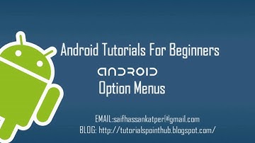 Android Option Menus for beginners