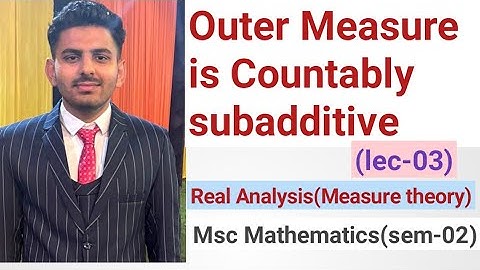 Outer Measure is countably subadditive||Real Analysis||Msc Maths