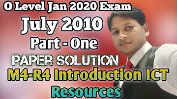 #M4-R4  2010 Introduction to ICT Resources Paper Solution Part One By Dinesh Sir