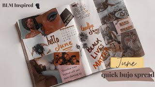 Bullet Journal JUNE 2020 QUICK SPREAD | mood board and goals