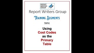 Using Cost Codes as the Primary Table