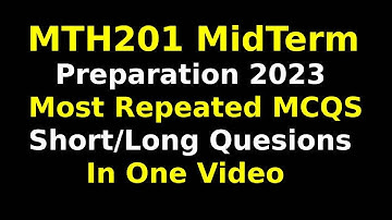 MTH201 Midterm Preparation || Most repeated questions for Midterm 2023 || 100% Correct Quiz_short_Q