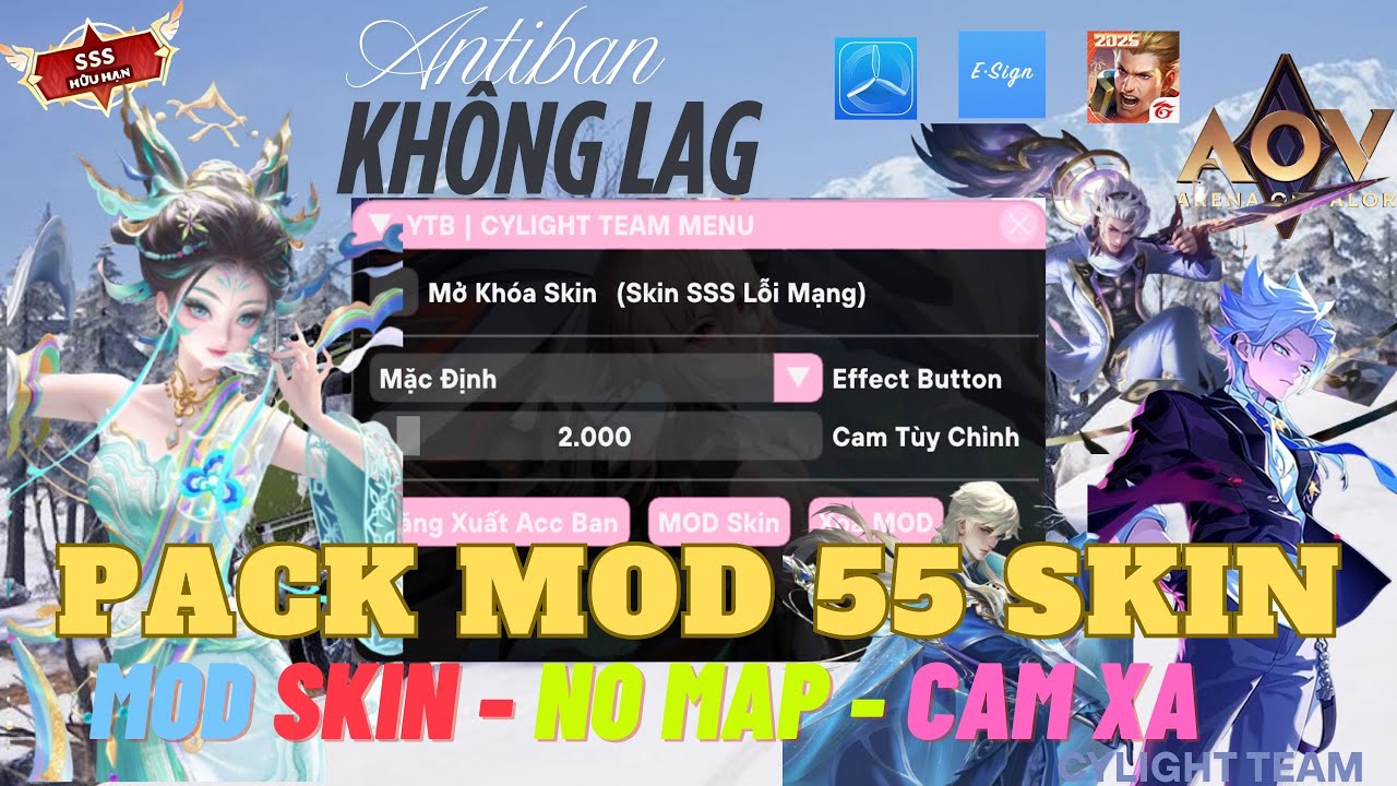 telesafe Menu Mod & Pack Mod 55 Skin Liên Quân iOS Mùa Mới | Full Hiệu Ứng Âm Thanh Nút Bấm | Mod File No Map