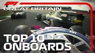 Dazzling Overtakes, Big Collisions And The Top 10 Onboards | 2019 British Grand Prix