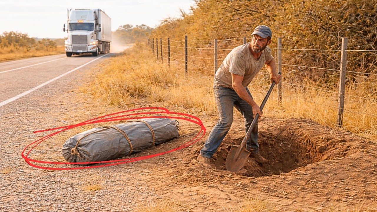 Caminhoneiro vê um homem cavando perto da estrada, e a “cova” não era pra animal, Então ele faz isso