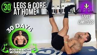 Home Leg Day and Core Workout | 30 Days of Bodyweight Workouts to Gain Muscle and Burn Fat - Day 30 screenshot 5