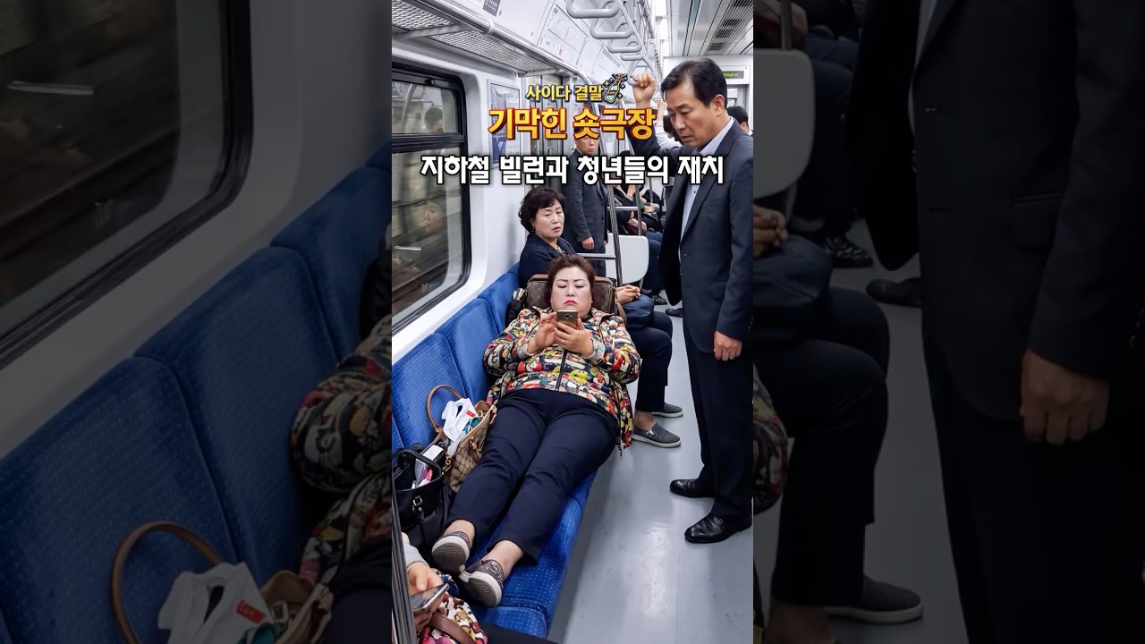 지하철에서 일자로 누워서 가는 정신나간 아줌마와 청년들의 재치 [75화]