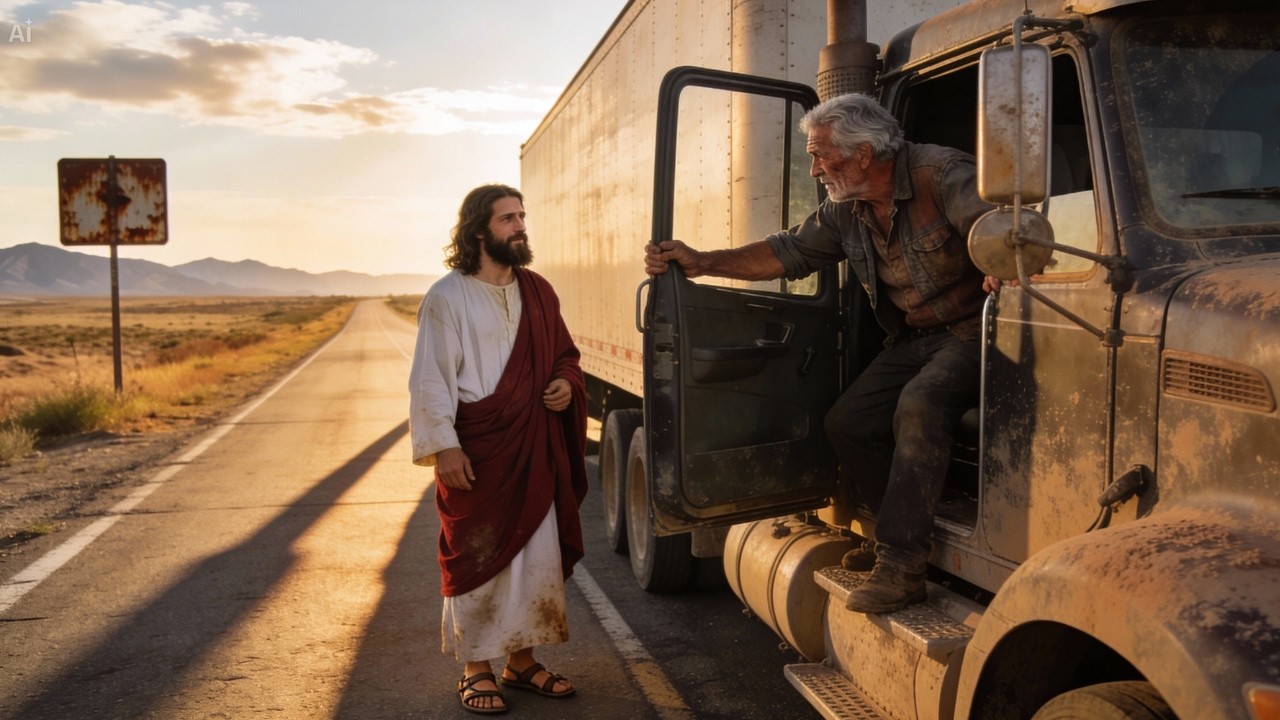 Ηλικιωμένος φορτηγατζής πήρε έναν άγνωστο στο δρόμο, χωρίς να ξέρει πως ήταν ο Ιησούς Χριστός