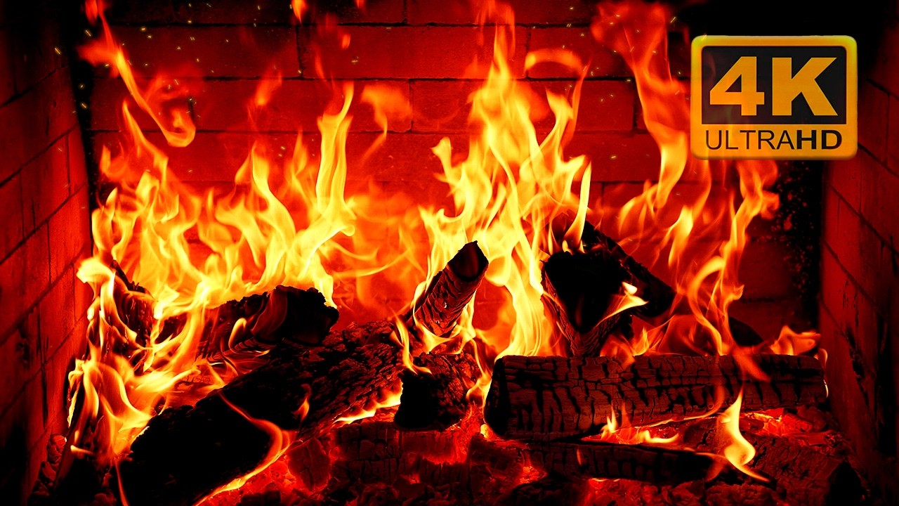 🔥 КАМИН В разрешении 4K UHD с потрескиВанием огня – расслабляющая атмосфера ДЛЯ сна и уютного настро