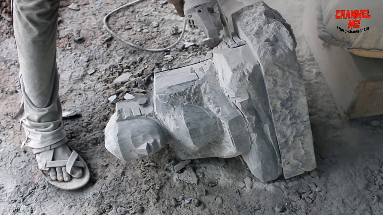 Stone Carving Sitting Lord Buddha Murti Granite statue CHANNEL