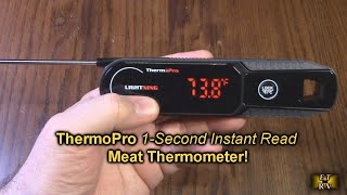 ThermoPro 1-Second Instant Read Meat Thermometer, 0.5°F Pro Accuracy  RED HD Display, IP65 REVIEW