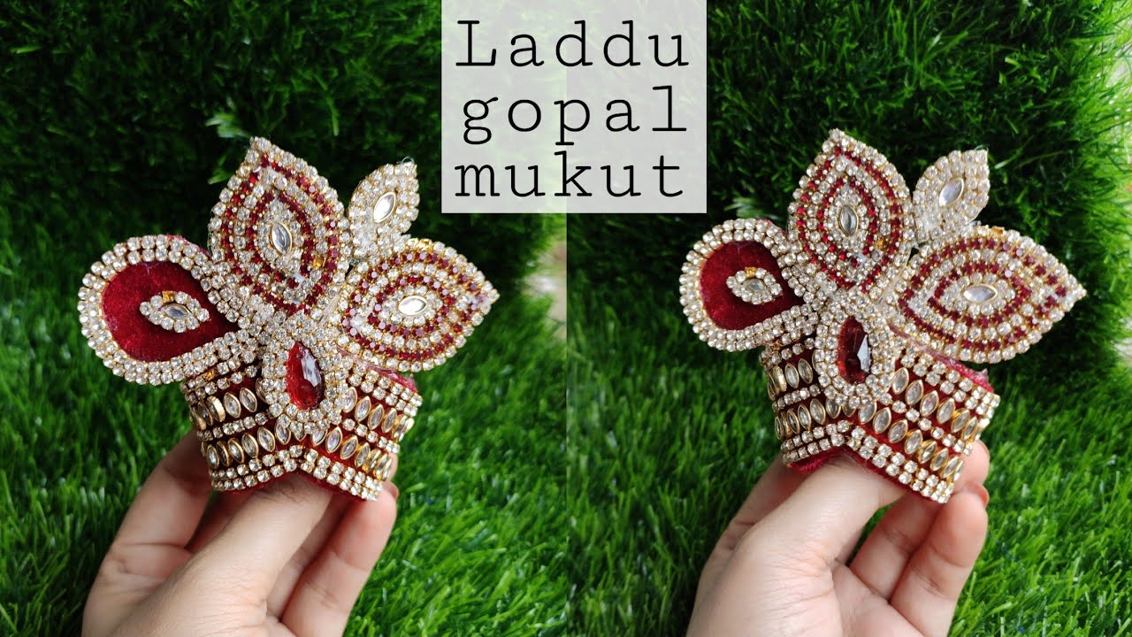 Laddu gopal heavy work mukut/ How to make pagdi / mukut for laddu gopal