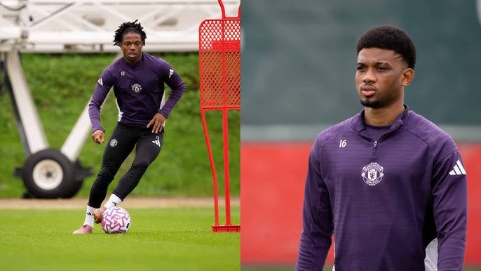 Tyrell Malacia & Amad Diallo back training for Manchester United