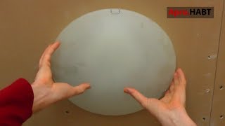 Как снять плафон с круглой люстры тарелки How to remove glass cover from round  ceiling light