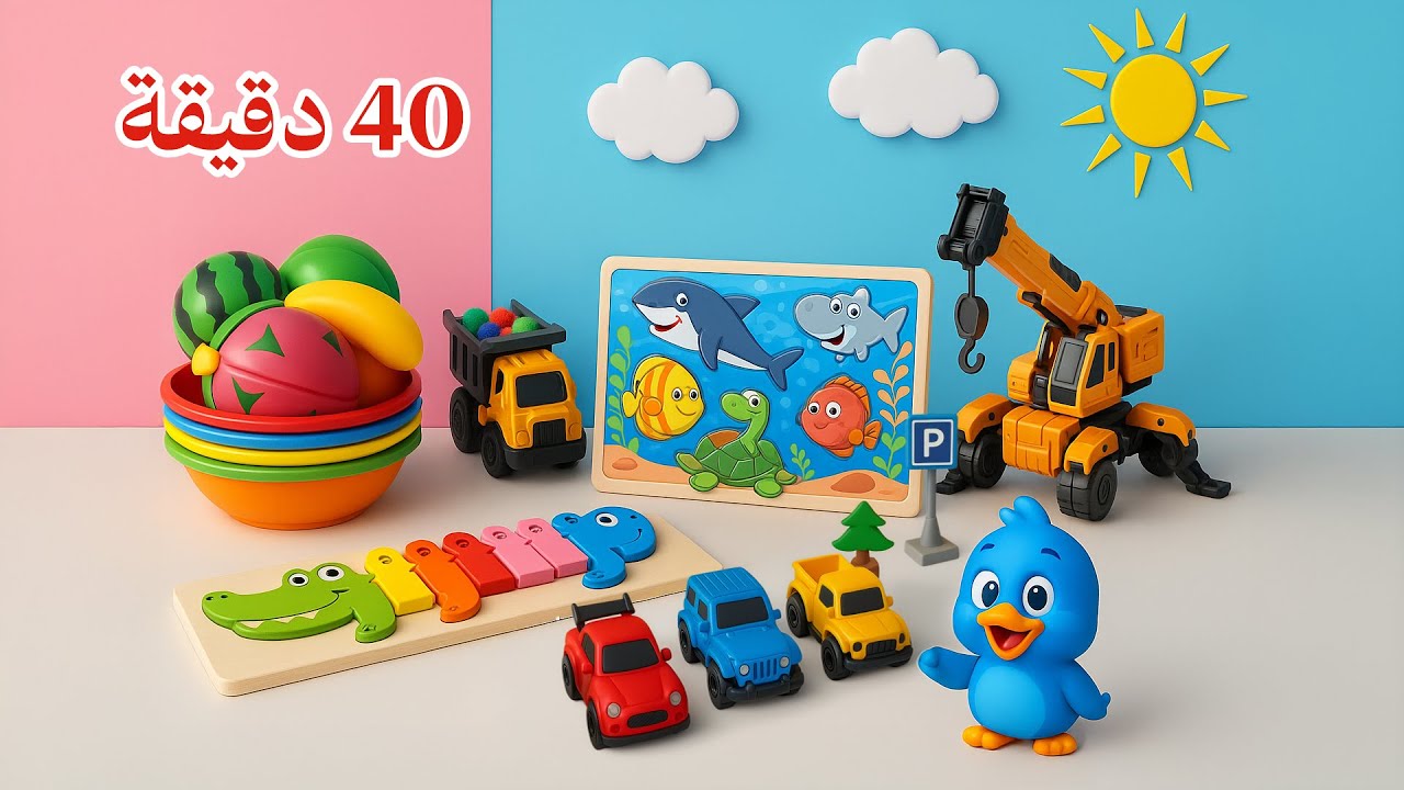 تعليم الألوان للأطفال | 40 دقيقة متواصلة للأطفال باللغة العربية | Learning Arabic for Kids