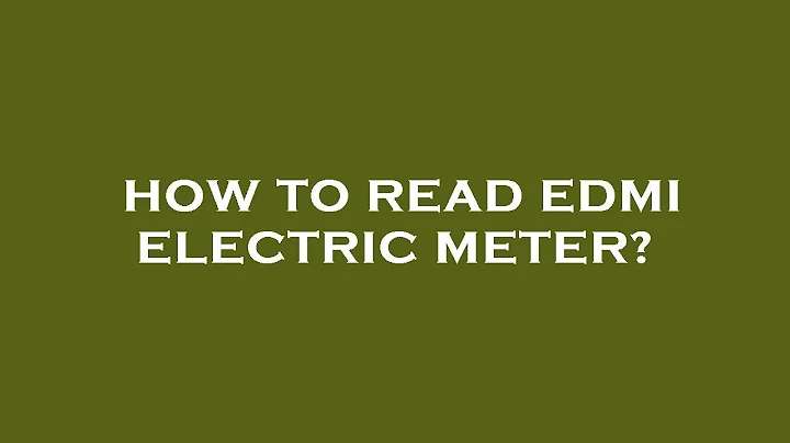 How to read edmi electric meter?
