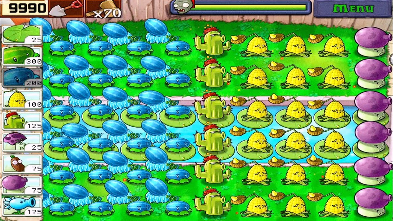 Plants vs Zombies • Winter Melon + Kernel Pult vs All Out Zombies • Full Walkthrough HD [ 1080p ]