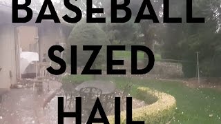 HAIL - BASEBALL SIZE HAIL shatters 1/2" glass panels - Denver Hail Storm 2017