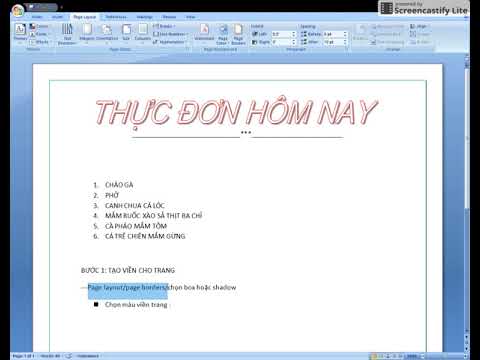 Video Gõ word tạo thực đơn - YouTube