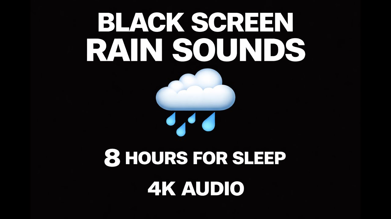 8 Hours Black Screen Rain Sounds for Sleep | Deep Relaxation, Insomnia Relief, Dark Screen Ambience