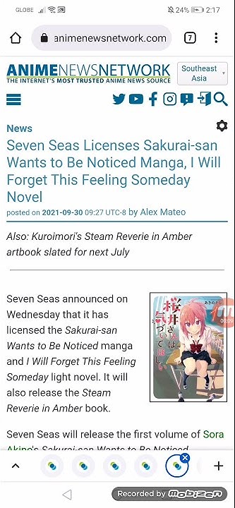 I Will Forget This Feeling Someday Manga Seven Seas Licenses Sakurai-san Wants to Be Noticed Manga, I Will