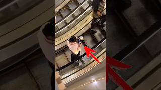 The Girl did not notice that the escalator was broken 😁