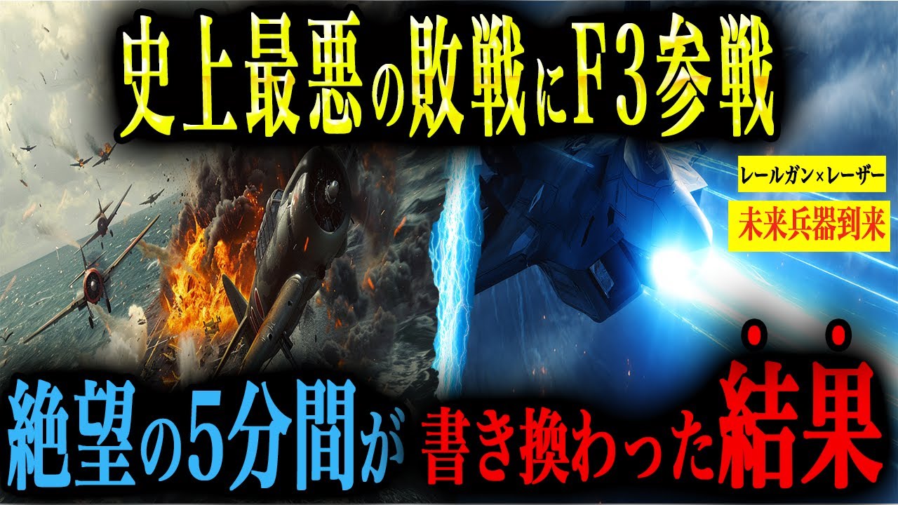 【一騎当千】もしも大敗したミッドウェー海戦にレールガン×レーザー兵器を積んだF 3がいればどうなったのか？【AIシミュレーション】