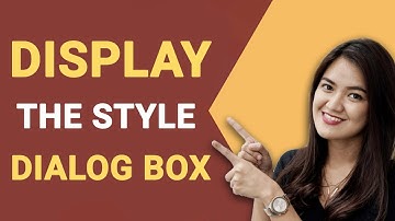 How to create style dialog box in MS Excel