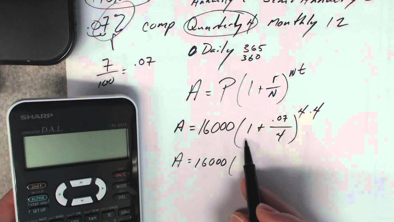 How to compute compound interest in your calculator. - YouTube