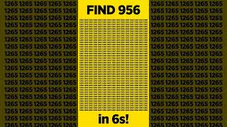 Only 1% Can Find 956 in 1265 in 6 Seconds! 👀 #shorts