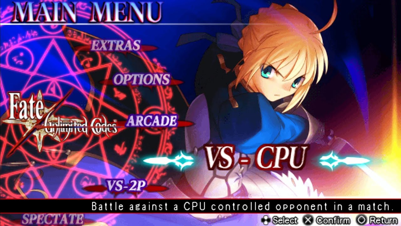 fate unlimited codes ppsspp - jogo de luta para android