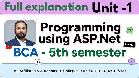 Programming using ASP.NET UNIT 1 Quick Revision Short & Long Imp Questions 2025-26 BCA V 5th Sem OU